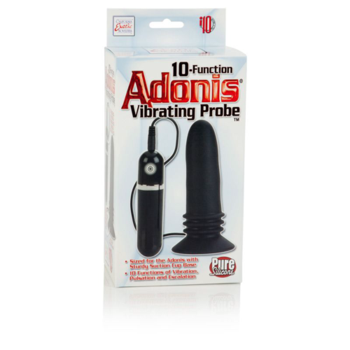 Чёрная анальная пробка 10-Function Adonis Vibrating Probes - 14 см. - 1