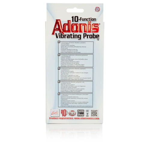 Чёрная анальная пробка 10-Function Adonis Vibrating Probes - 14 см. - 2