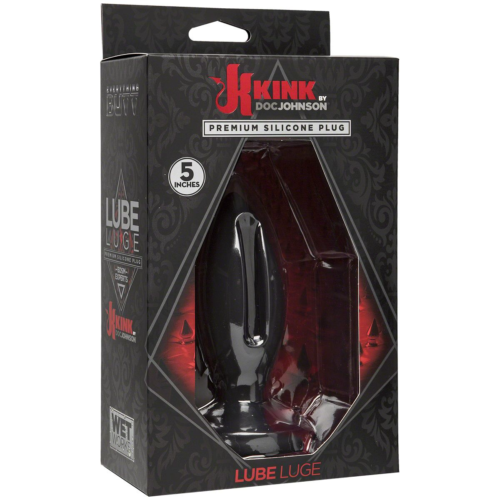 Чёрная анальная пробка Kink Wet Works Lube Luge Premium Silicone Plug 5 - 12,7 см. - 2