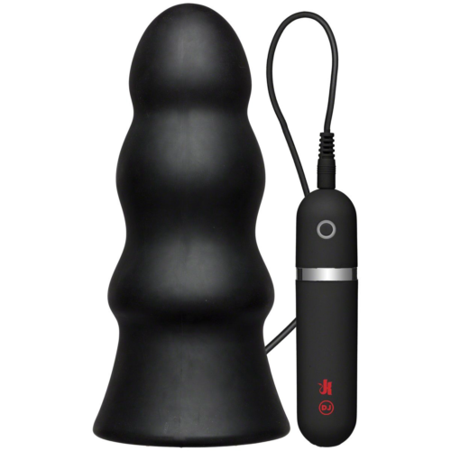 Анальная вибропробка Kink Vibrating Silicone Butt Plug Rippled 7.5 - 19 см. - 0