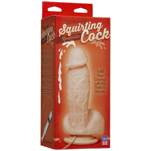 Фаллоимитатор с имитацией семяизвержения The Amazing Squirting Realistic Cock - 18,8 см. - 1