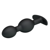 Чёрные анальные шарики из силикона - 12,5 см. - 2