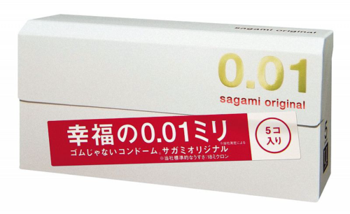 Супер тонкие презервативы Sagami Original 0.01 - 5 шт. - 0