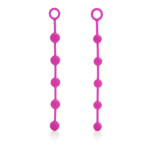 Две анальные цепочки различного рельефа Posh Silicone O Beads - 4