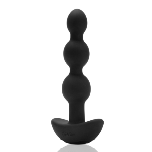 Чёрная анальная виброёлочка TRIPLET ANAL BEADS BLACK - 14 см. - 0