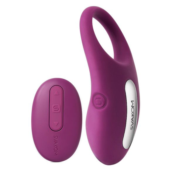 Фиолетовое эрекционное кольцо Winni Violet с вибрацией и пультом ДУ - 0