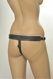 Кожаные трусики с плугом Kanikule Leather Strap-on Harness Anatomic Thong - 2