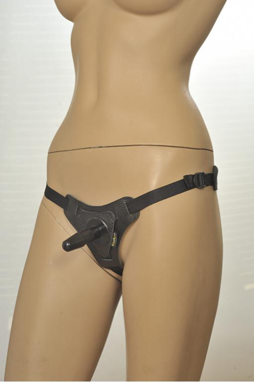 Кожаные трусики с плугом Kanikule Leather Strap-on Harness Anatomic Thong - 1