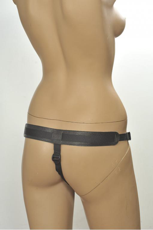 Чёрные трусики для фиксации насадок кольцом Kanikule Leather Strap-on Harness Anatomic Thong - 2