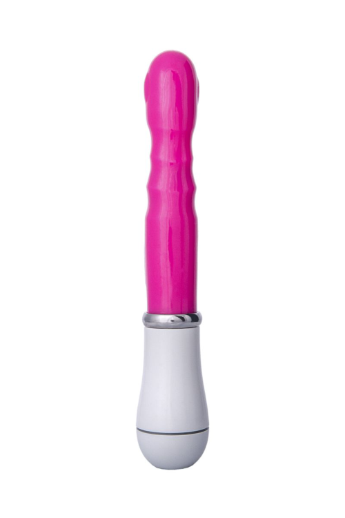 Ярко-розовый вибратор ToyFa A-toys с клиторальным стимулятором - 20 см. - 4