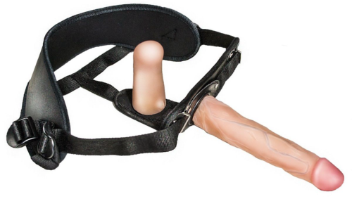 Женский страпон с вагинальной пробкой Woman Strap - 18 см. - 1