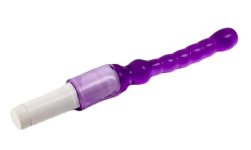Фиолетовый анальный стимулятор с вибрацией - 23,5 см. - 0
