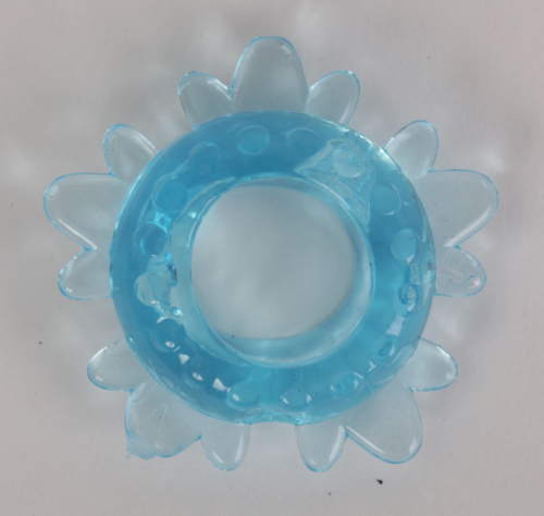 Голубое эрекционное кольцо Снежинка - 0