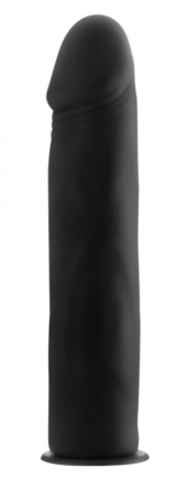 Чёрный страпон Deluxe Silicone Strap On 8 Inch - 20 см. - 1