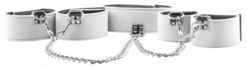 Чёрно-белый двусторонний комплект для бандажа Reversible Collar / Wrist / Ankle Cuffs - 1