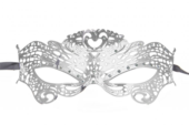 Серебристая металлическая маска Butterfly Masquerade Mask - 0