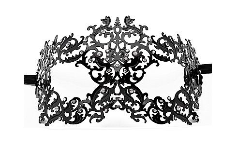 Чёрная металлическая маска Forrest Queen Masquerade - 0