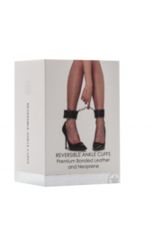 Чёрно-белые двусторонние оковы на ноги Reversible Ankle Cuffs - 3