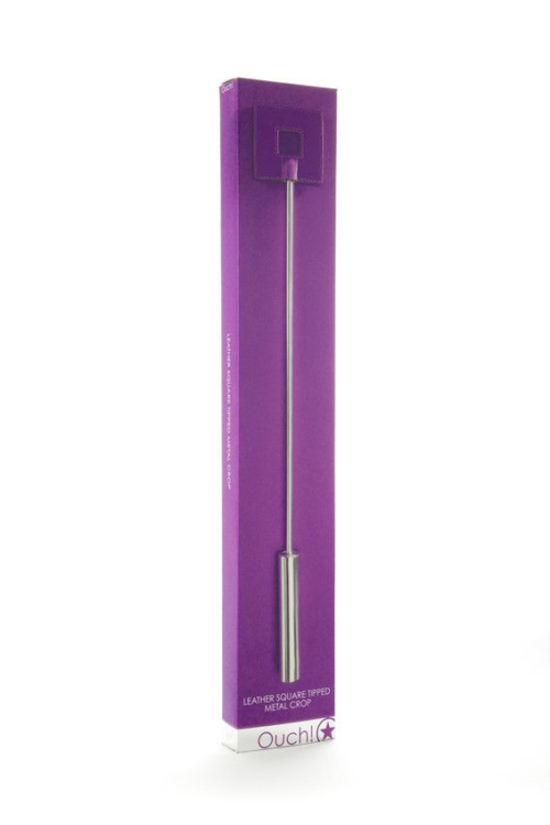 Фиолетовая шлёпалка Leather Square Tiped Crop с наконечником-квадратом - 56 см. - 1