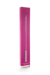 Розовая шлёпалка Leather Cross Tiped Crop с наконечником-крестом - 56 см. - 1