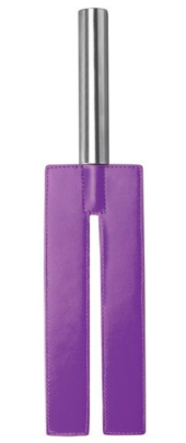 Фиолетовая П-образная шлёпалка Leather Slit Paddle - 35 см. - 0