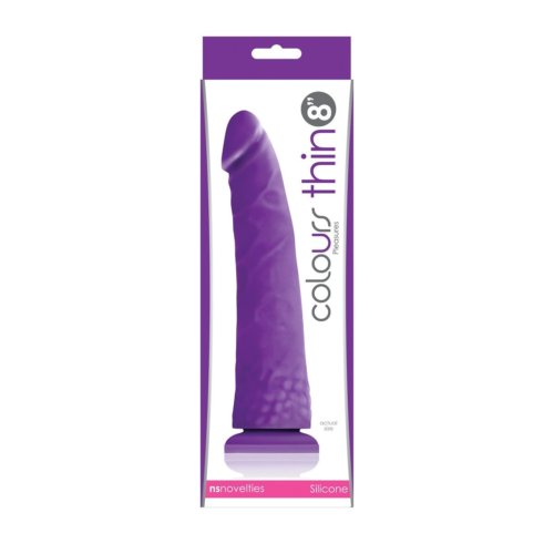 Фиолетовый фаллоимитатор без мошонки Pleasures Thin 8 Dildo - 20 см. - 1