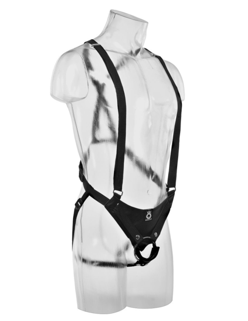 Страпон-система с чёрной насадкой 12 Hollow Strap-On Suspender System - 30 см. - 4