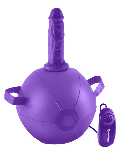 Фиолетовый надувной мяч с вибронасадкой Vibrating Mini Sex Ball - 15,2 см. - 0