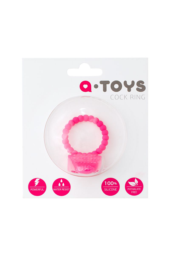Розовое силиконовое виброкольцо A-toys - 2
