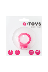 Розовое виброкольцо на пенис A-toys из силикона - 2