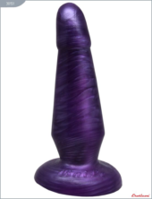 Фиолетовая нелевая изогнутая анальная пробка - 13 см. - 3