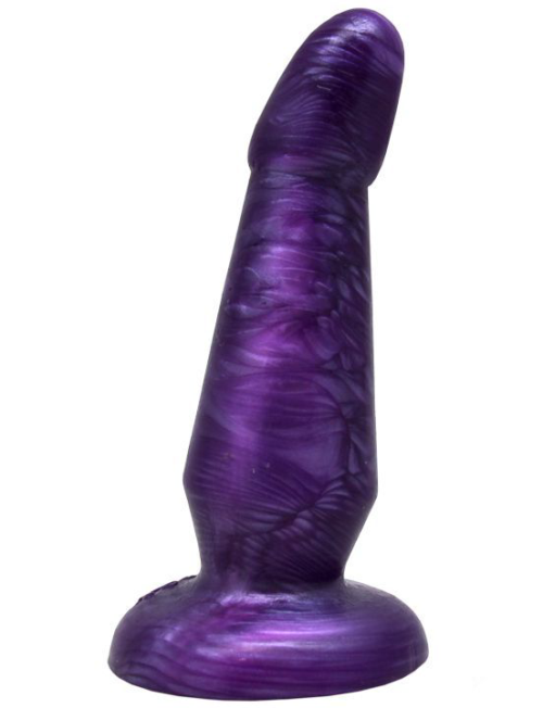 Фиолетовая нелевая изогнутая анальная пробка - 13 см. - 2