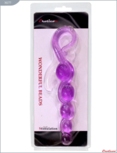 Фиолетовая анальная цепочка из геля - 22 см. - 3