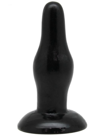 Чёрная анальная пробка с тонким кончиком - 11,5 см.