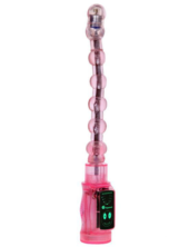 Розовый гнущийся анальный вибратор - 27 см. - 2