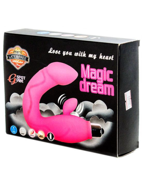 Розовый вибратор Magic Dream для массажа точки G и клитора - 2