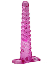 Розовый анальный конус со спиралевидным рельефом - 16 см. - 0