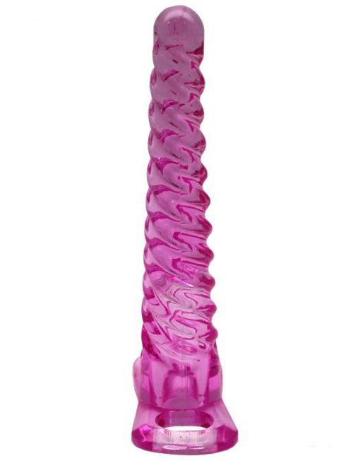 Розовый анальный конус со спиралевидным рельефом - 16 см. - 1
