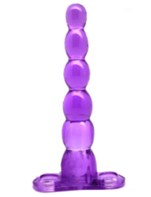 Фиолетовый анальный конус из 5 шариков - 16 см. - 1