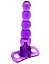 Фиолетовый анальный конус из 5 шариков - 16 см. - 0
