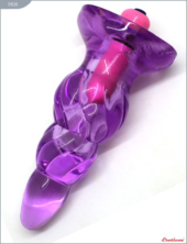 Фиолетовая анальная вибропробка - 9 см. - 3