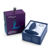 Синяя анальная пробка для ношения Ditto с вибрацией и пультом ДУ - 8,8 см. - 9