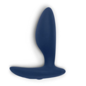 Синяя анальная пробка для ношения Ditto с вибрацией и пультом ДУ - 8,8 см. - 3