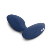 Синяя анальная пробка для ношения Ditto с вибрацией и пультом ДУ - 8,8 см. - 5