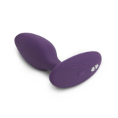 Фиолетовая анальная пробка для ношения Ditto с вибрацией и пультом ДУ - 8,8 см. - 5