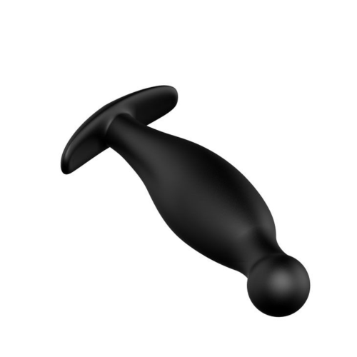 Чёрный анальный стимулятор с шаровидным кончиком - 11,7 см. - 2