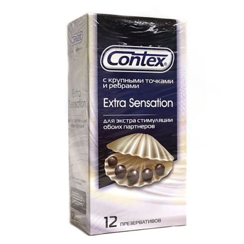 Презервативы с крупными точками и рёбрами Contex Extra Sensation - 12 шт. - 1