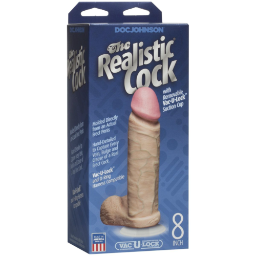 Телесный фаллоимитатор The Realistic Cock 8” with Removable Vac-U-Lock Suction Cup - 22,3 см. - 1