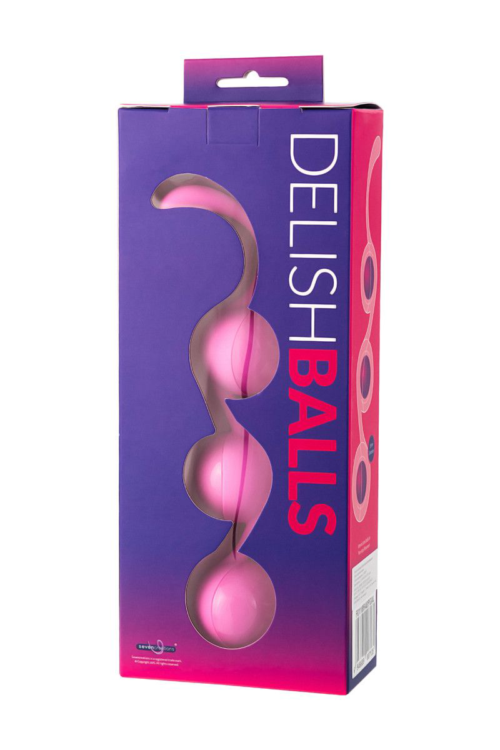 Розовые тройные вагинальные шарики из силикона DELISH BALLS - 2