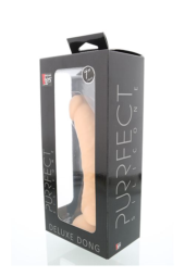 Телесный фаллоимитатор на присоске PURRFECT SILICONE DELUXE DONG 7INCH - 18 см. - 1